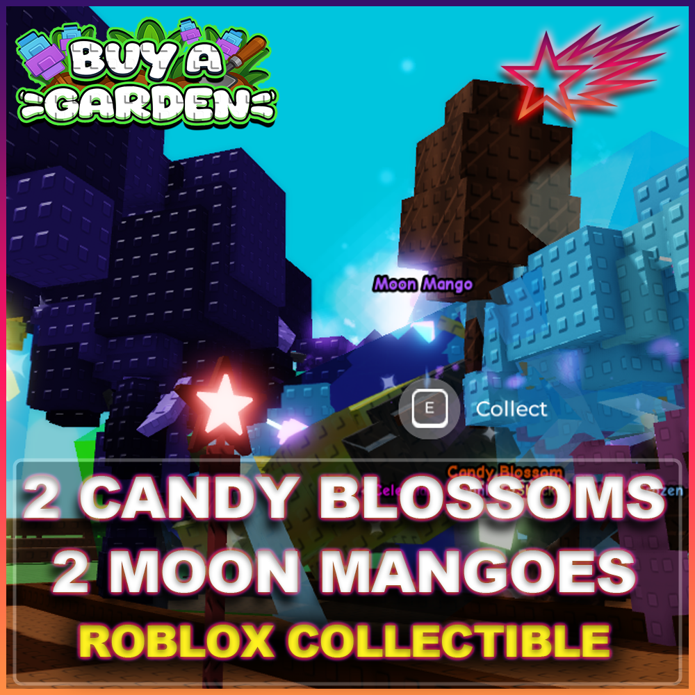 2 CANDY BLOSSOM TREES & 2 MOON MANGO TREES