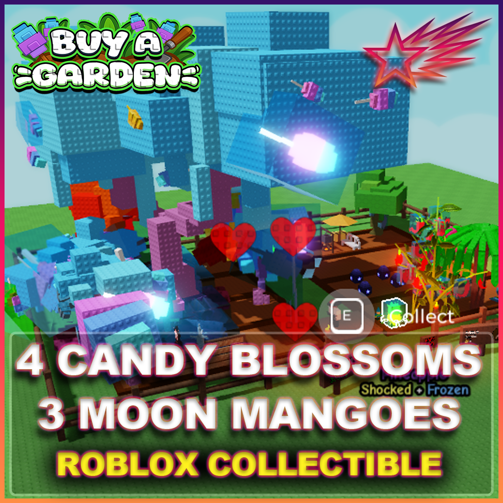 4 CANDY BLOSSOM TREES (1 GIANT) & 3 MOON MANGO TREES
