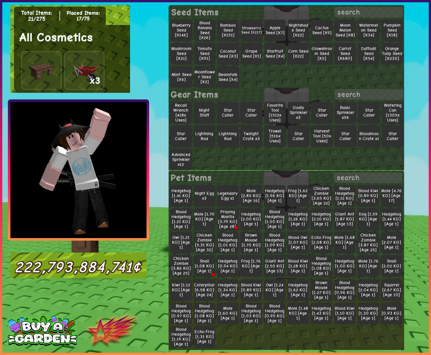 4 CANDY BLOSSOM TREES (1 GIANT) & 3 MOON MANGO TREES